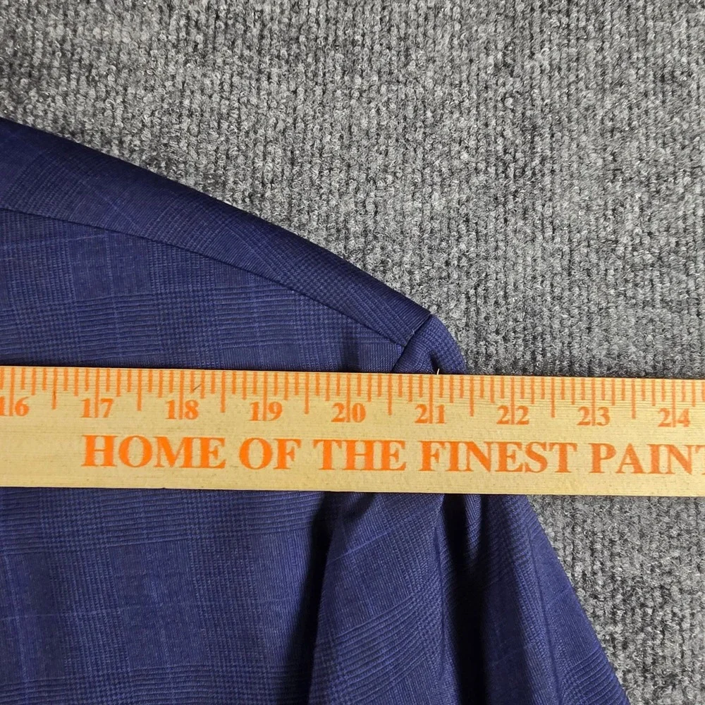 Lauren Ralph Lauren Mens Blue Plaid 100% Wool Suit 52R 44W 32L Natural Stretch